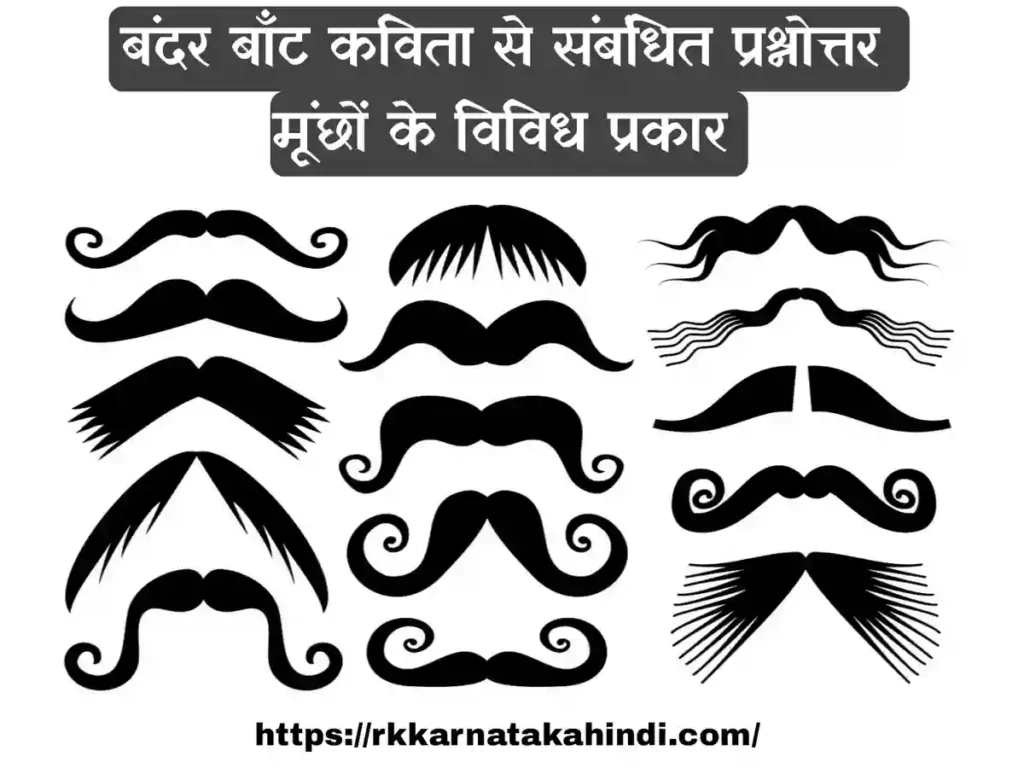 8th class Hindi Banda bant poem notes - veriety of Mustache